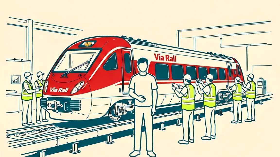A new Via Rail passenger car being built at Alstom Canada's plant in Kingston, Ontario